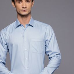 Louis Philippe Pure Cotton Self Design Textured Slim Fit Formal Shirt-picture-47