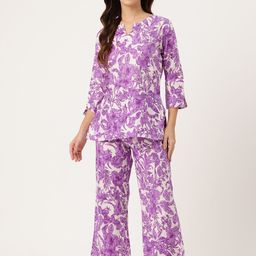 ETC Floral Printed Pure Cotton Night Suit-50
