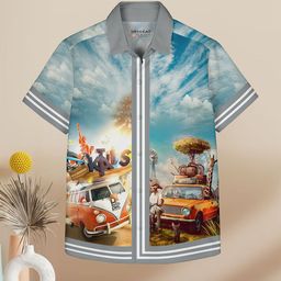 HELLCAT Boys Spread Collar Graphic Printed Cotton Casual Shirt-23