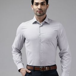 Blackberrys Cotton Checked Slim Fit Formal Shirt-image-76