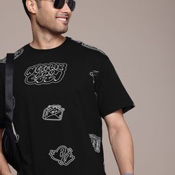 WROGN X NETFLIX Printed Drop-Shoulder Sleeves Pure Cotton Oversized T-shirt-picture-10