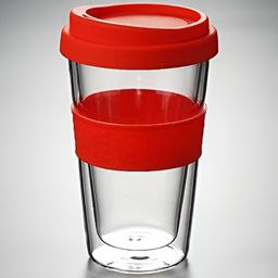 We3 Red Solid Glass Matte Cups Set of Cups and Mugs image 4
