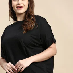 SHOWOFF Plus Round Neck Extended Sleeves Top-image-4