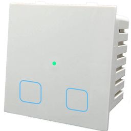 Smarteefi Touch 2 Port WiFi Smart Switch, Execute Schedule Even if no Internet, Compatible with Alexa/Google Home (White) image 1