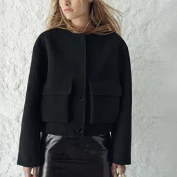 LULU & SKY Women Colourblocked Crop Tailored Jacket-image-18