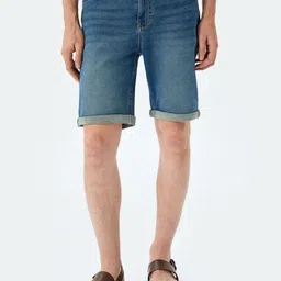 Koton Men Mid-Rise Denim Shorts-image-16