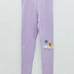 LC Waikiki Placement Teddy & Stay Childish Printed Leggings - Lilac-picture-10