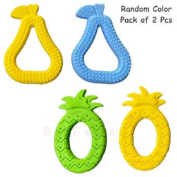 BitFeex Silicone Teether Pineapple Guava Shape for Baby Pack of 2 Pcs (Color may vary)-23
