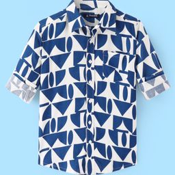 Pine Kids Viscose Woven Half Sleeves Collar Neck Printed Shirt - Multicolour-image-80