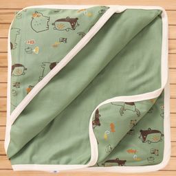 Ben Benny Interlock 100% Cotton Knit Animal Printed Wrapper with Hood L 78 x B 76 cm - Olive Green-image-32