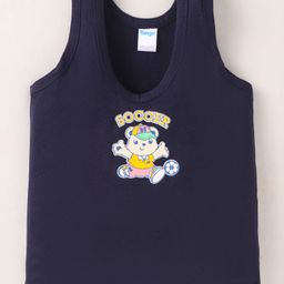 Tango Single Jersey Knit Sleeveless Sando Vest With Football Print - Navy Blue-image-3
