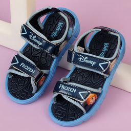 Kidsville Disney Frozen Featuring Elsa & Anna Designed Velcro Closure Sandals - Navy Blue-picture-20