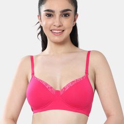 Envie Women Pink Padded Non Wired 3/4th Coverage T-Shirt Bra-image-91