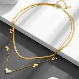 MEENAZ Gold-Plated Layered Anti Tarnish Necklace-29