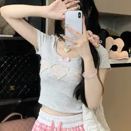 KPOP Women Typography Printed Crop Top-image-76