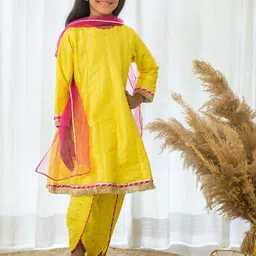 Fairies Forever Girls Regular Pure Silk Kurta with Dhoti Pants & With Dupatta-picture-46