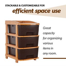 Kuber Industries Brown 3-Layer Multi-Utility Organiser image 3