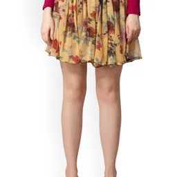 SCORPIUS Floral Printed Flared Skirt-image-78