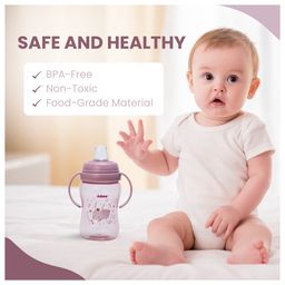 Adore ARRO Soft Spout Sipper with Dust Free Cap and Twin Handle 270ml- Pink image 5