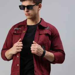 Men Applique Denim Jacket-image-32