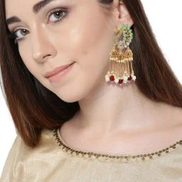 Zaveri Pearls Multicolor Alloy Jhumki Earrings-image-16