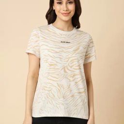 Allen Solly Beige Cotton Printed T-Shirt-picture-20