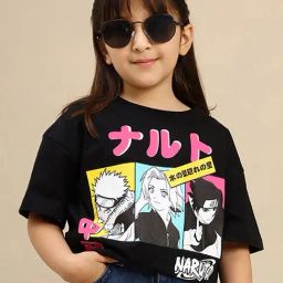 Kidsville Naruto Printed Oversized Fit T-Shirt For Girls-image-28