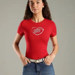 TOMMY HILFIGER Sapphire Red Logo Slim Fit Cotton T-Shirt-picture-17
