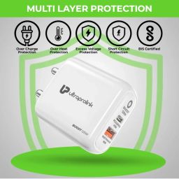 UltraProlink 125W Dual USB Multi Protocol Fast Travel Charger with 1m C Cable (White) image 5