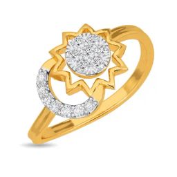 Kisna Diamond & Gold Jewellery Daphne 14k (585) Diamond & Gold Ring For Women-picture-2