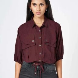 SF Jeans by Pantaloons Red Plain Shirt-picture-30