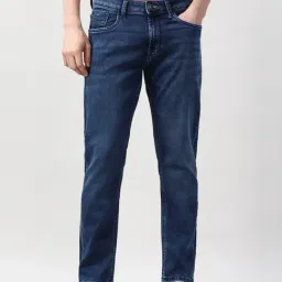 Peter England Blue Cotton Regular Fit Jeans-picture-5