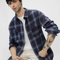 The Souled Store Men Buffalo Checks Opaque Checked Casual Shirt-picture-1