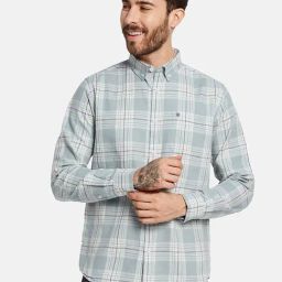 Mettle Green Cotton Regular Fit Checks Shirt-picture-14
