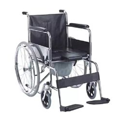 Med E-Move Commode Wheelchair Black & Silver, UMC 02-image-2