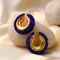 Sohi Navy Blue Mirror Ear Cuff Earrings for Women-image-55