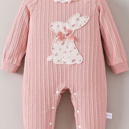 Hopscotch Girls Pink Rabbit Detail Cable Knit Bodysuit-picture-22