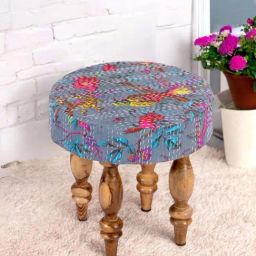 Ikiriya Roswell Grey Sheesham Wood Mid Century Stool in Teak Finish-image-70