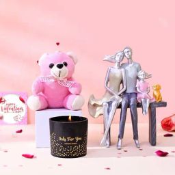 Tayhaa Polyresin Family Bond Showpiece With Candle & Teddy - Set of 3-image-7