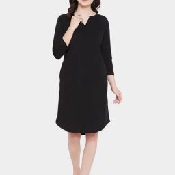 Hypernation Black A-Line Dress-image-94