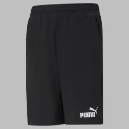 Puma Kids Black Cotton Logo Shorts-image-7