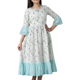 Aurelia Kids White Printed Dress-image-86