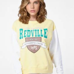 Only Yellow Cotton Printed Sweatshirt-image-8