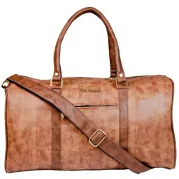 Man Arden Tan Faded Medium Leather Duffle Bag-26
