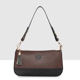 Esbeda Brown & Black Color Block Medium Shoulder Handbag-image-65