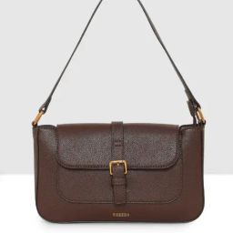 Esbeda Brown Solid Medium Shoulder Handbag-image-20