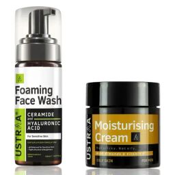 Ustraa Ceramide & Hyaluronic Acid Foaming Face Wash & Moisturising Cream Combo-image-60