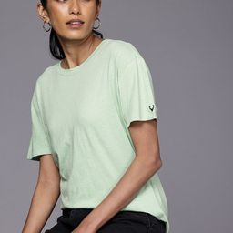 Allen Solly Woman Drop-Shoulder Sleeves Relaxed Fit Cotton Linen T-shirt-image-21