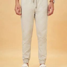 Urban Ranger By Pantaloons Light Beige Cotton Slim Fit Joggers-image-75