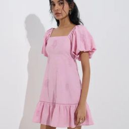 Bombay Paisley by Westside Pink Embroidered A-Line Dress-image-40